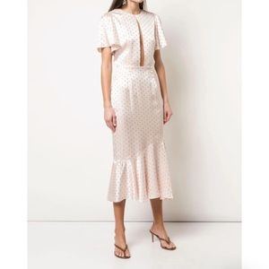 MARKARIAN Ingrid Polka-Dot Silk-Blend Satin Midi Dress